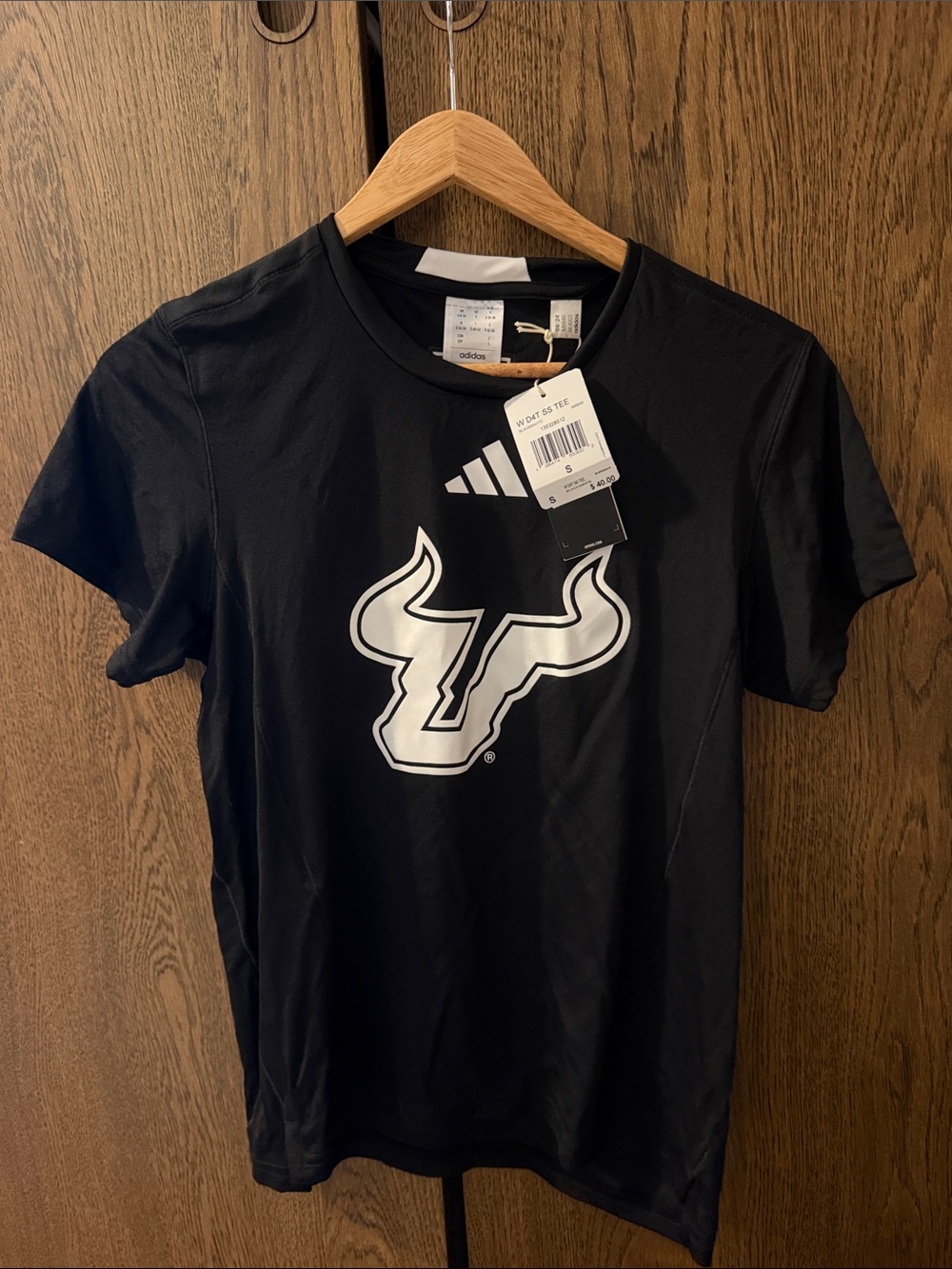 NWT- Adidas Women’s Black Short-Sleeve Tee with USF Emblem